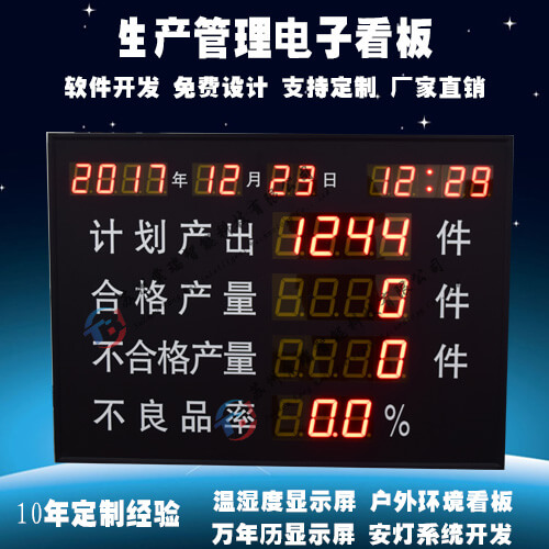 定制工厂车间生产管理LED电子看板系统PLC设I备计数器数码管显示