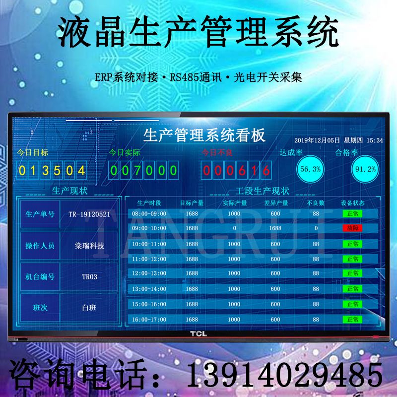 MES系统对接电子看板车间液晶管理系统二次开发支持定制PC软件保存数据