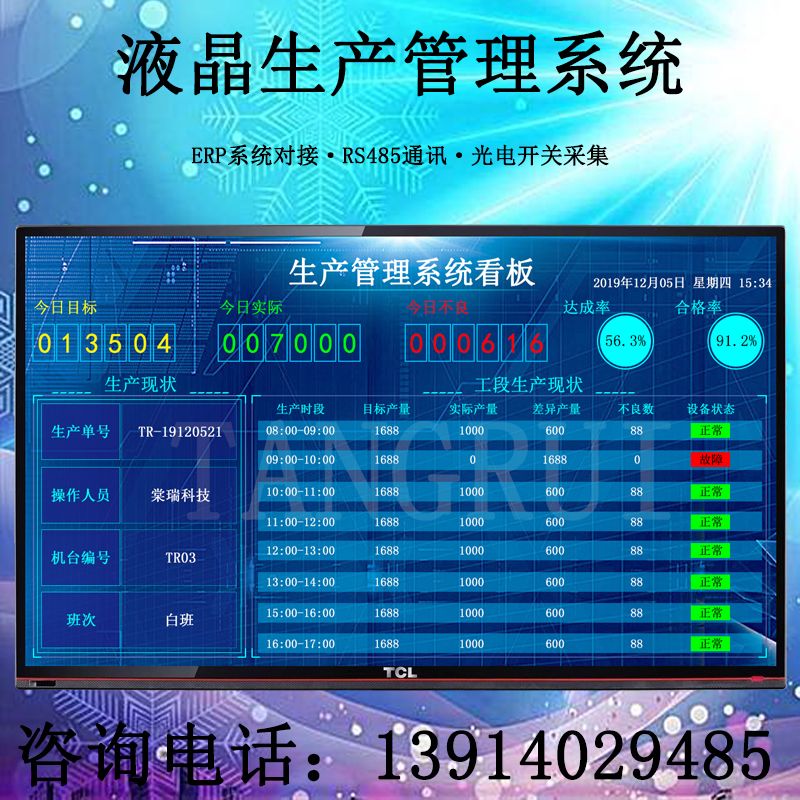 MES系统对接电子看板车间液晶管理系统二次开发支持定制PC软件保存数据
